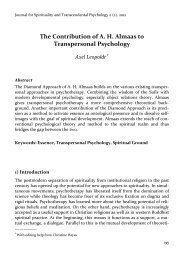 The Contribution of A. H. Almaas to Transpersonal Psychology