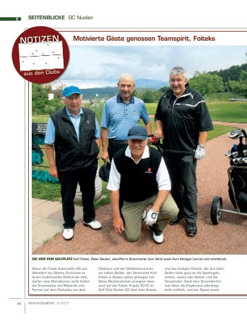 Bericht im Golf & Country - Foitek Automobile AG