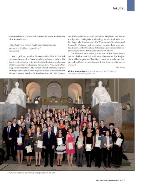 Munich School of Management Magazine 2011/12 - Fakultät für ...