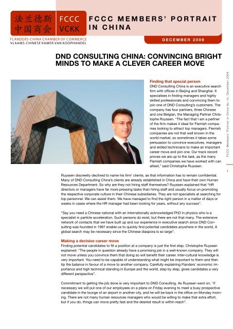 dnd consulting china - Flanders-China Chamber of Commerce