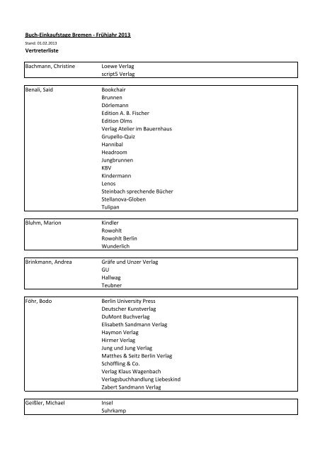 NB_Verlagsvertreter-Liste Frühjahr 2013