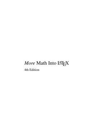 Math into LaTeX, a Short Course