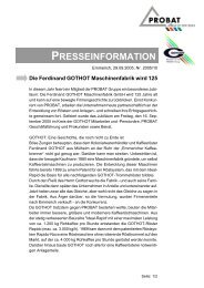 Die Ferdinand Gothot Maschinenfabrik wird 125 (29.09.2005 - Probat