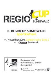 8. REGIOCUP SUMISWALD Sportklettern - Forum Sumiswald