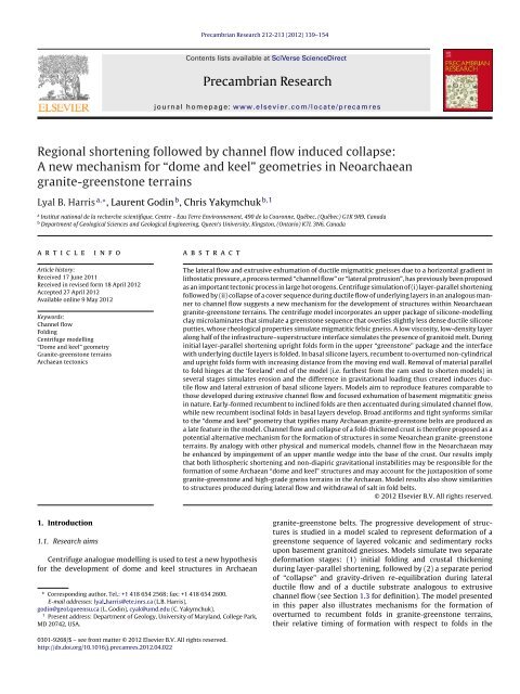 A new mechanism for “dome and keel” geom - Department of ...