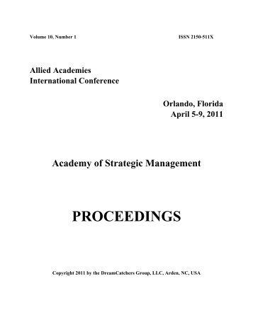 Academy of Strategic Management (ASM) - Allied Academies