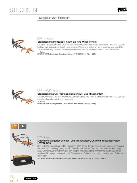 Petzl Sport Katalog 2012 PDF herunterladen  - Krah.com