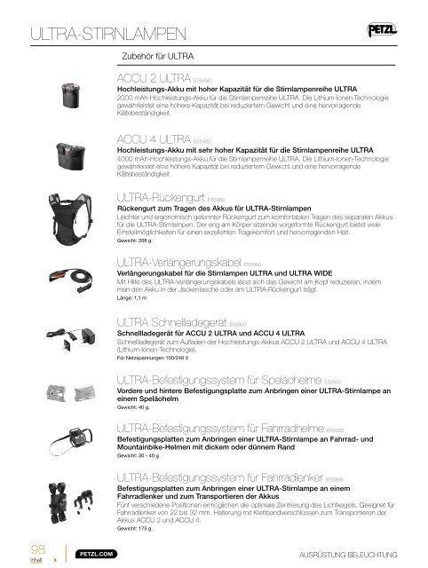 Petzl Sport Katalog 2012 PDF herunterladen  - Krah.com