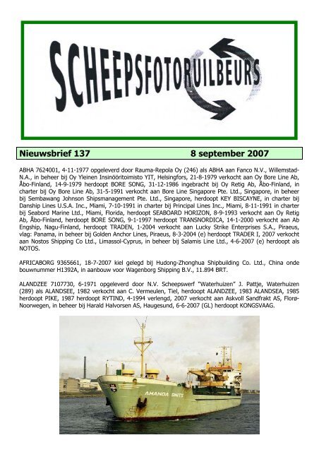 POUL BENZON - World Ship Society - Rotterdam Branch