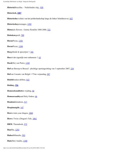 La Bibliographie de Belgique Juillet 2008 - Koninklijke Bibliotheek ...