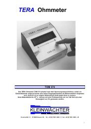 TERA Ohmmeter TOM 374 - Kleinwächter GmbH