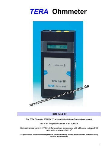 TERA Ohmmeter - Kleinwächter GmbH