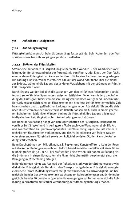 GUV 19.7 - Richtlinien für die Vermeidung von Zündgefahren infolge ...