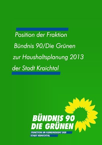 Haushaltsrede der GRÜNE-Fraktion - Stadt Kraichtal