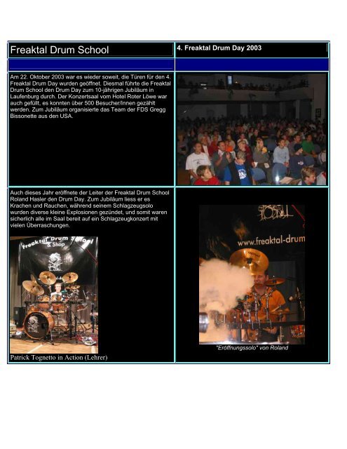 Drum Day 2003 - Freaktal Drum School & Shop