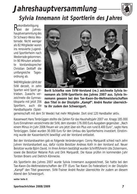 Sportnachrichten 2008/2009 - SV-Westerrade