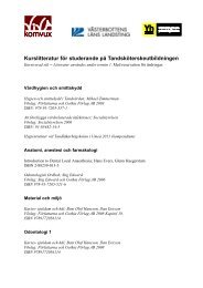 Kurslitteratur för studerande på Tandsköterskeutbildningen - Umeå