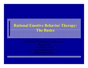 Rational Emotive Behavior Therapy: The Basics - SMART Recovery