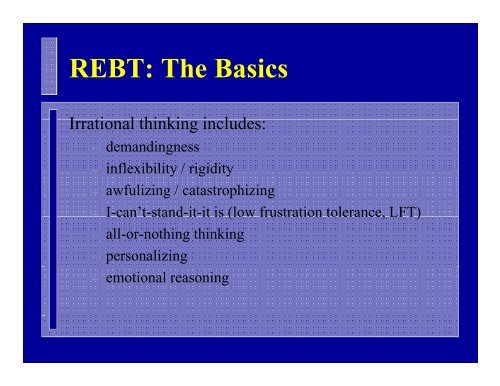 Rational Emotive Behavior Therapy: The Basics - SMART Recovery