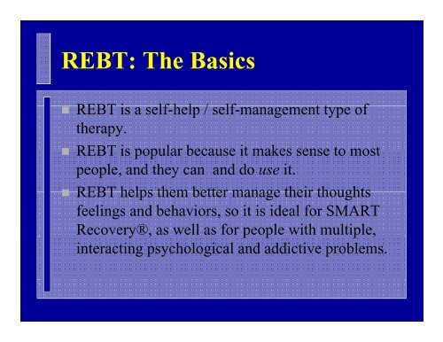 Rational Emotive Behavior Therapy: The Basics - SMART Recovery