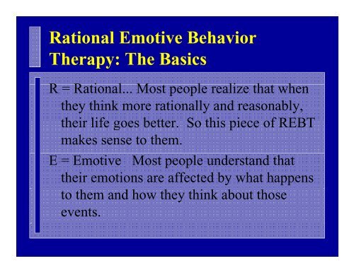 Rational Emotive Behavior Therapy: The Basics - SMART Recovery