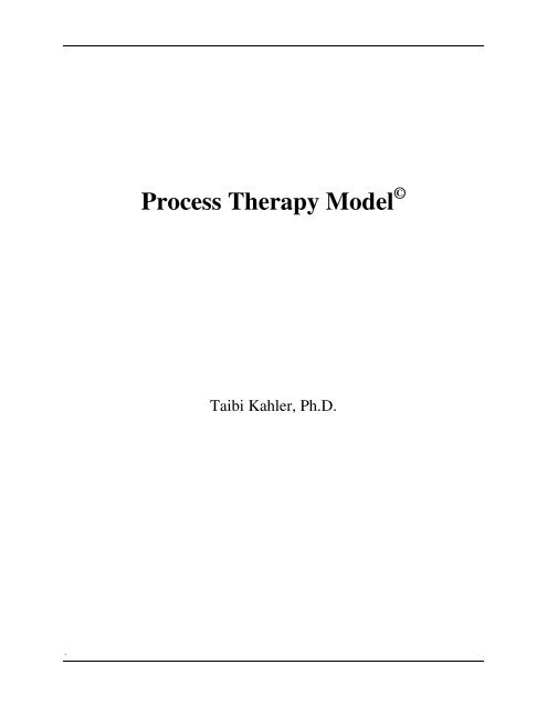 Process Therapy Model - bei Kahler Communication