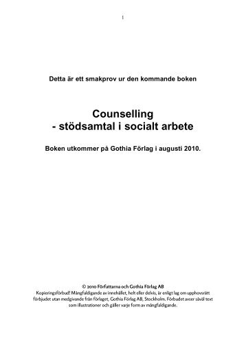 Smakprov från Counselling - stödsamtal i socialt arbete - Gothia Förlag