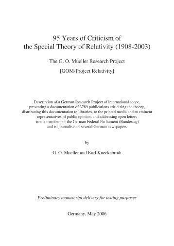 95 Years of Criticism of the Special Theory of Relativity (1908-2003)