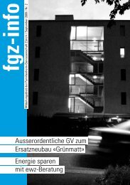 fgz-info - Familienheim-Genossenschaft Zürich