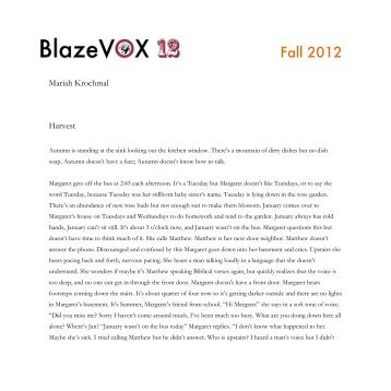 Mariah Krochmal - Fall 12 - BlazeVOX