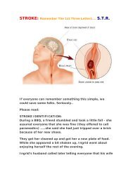 STROKE: Remember The 1st Three Letters.... S.T.R. If ... - Carelinks