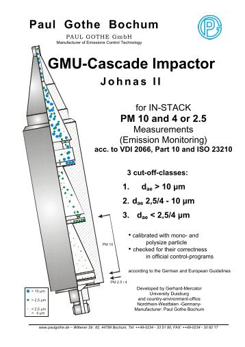 GMU-Cascade Impactor Johnas II - Paul Gothe GmbH