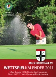 WETTSPIELKALENDER 2011 - Golfclub Konstanz
