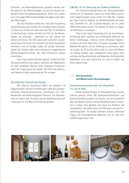 Jahresbericht 2004 - Familienheim-Genossenschaft Zürich