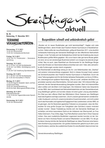 Das Amtsblatt zum Herunterladen - Steißlingen