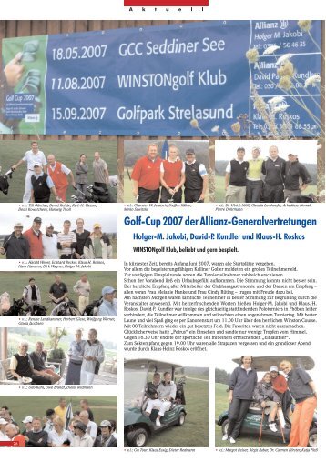 Presseartikel zum Golf-Turnier im WINSTONgolf Klub - Allianz ...