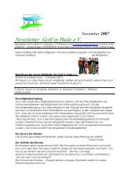 Newsletter Golf in Hude e.V.