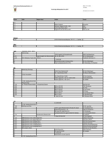 Senioren Vergleich GVSH - Golfverband Schleswig-Holstein e.V.