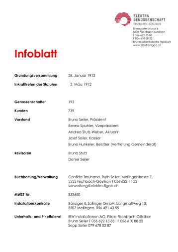 Infoblatt - Gemeinde Fischbach-Göslikon