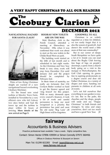 December 2012 - Cleobury Clarion