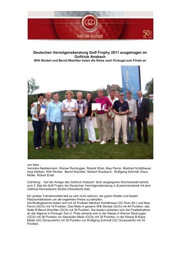 Wüst Golf Trophy - Golfclub Ansbach eV