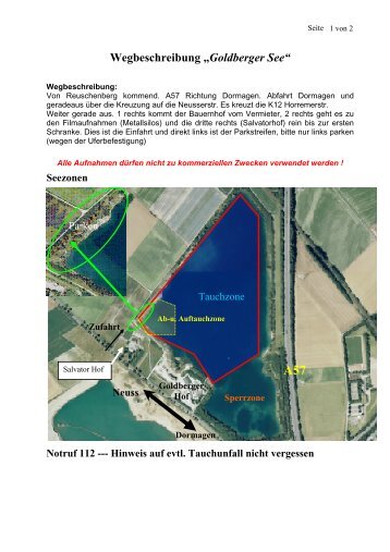 Wegbeschreibung „Goldberger See“ - Pulchra Amphora eV Neuss