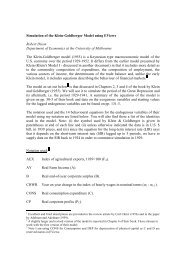 Simulation of the Klein-Goldberger Model using EViews Robert ...