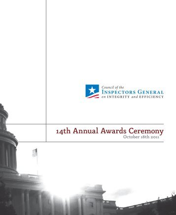 14th Annual Awards Ceremony - Council of the Inspectors General ...