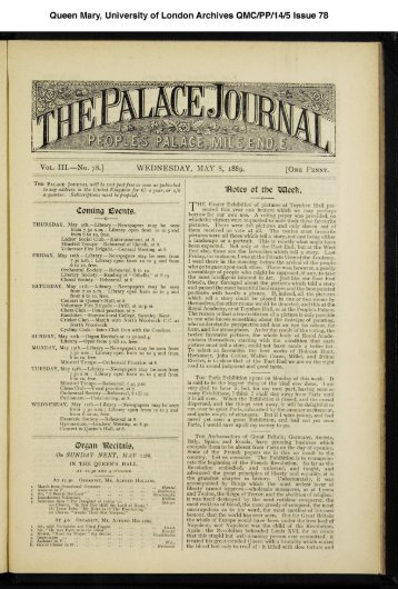 The Palace Journal - Library - Queen Mary, University of London