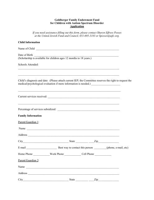 Goldberger Fund Scholarship Application Form ... - the St. Paul JCC