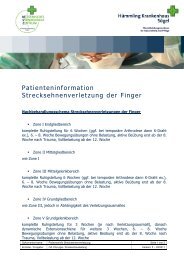 Patienteninformation Strecksehnenverletzung der Finger