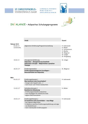 Adipositas Schulungsprogramm - St. Christophorus-Krankenhaus ...