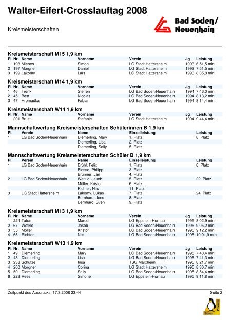Kreismeisterschaften als PDF zum ausdrucken - LG Bad Soden ...