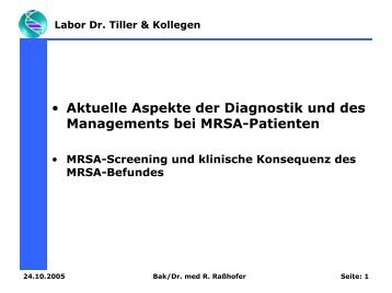 MRSA-Screening und klinische Konsequenz